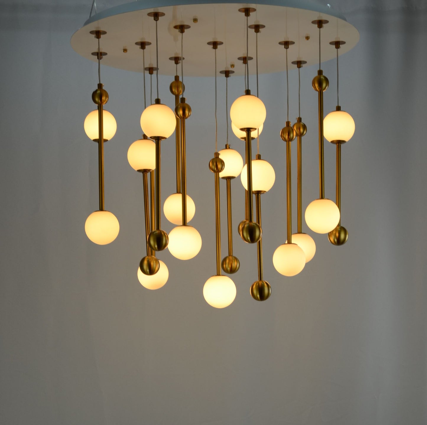 White Gold Glass Chandelier by Gloss (A1853/700)