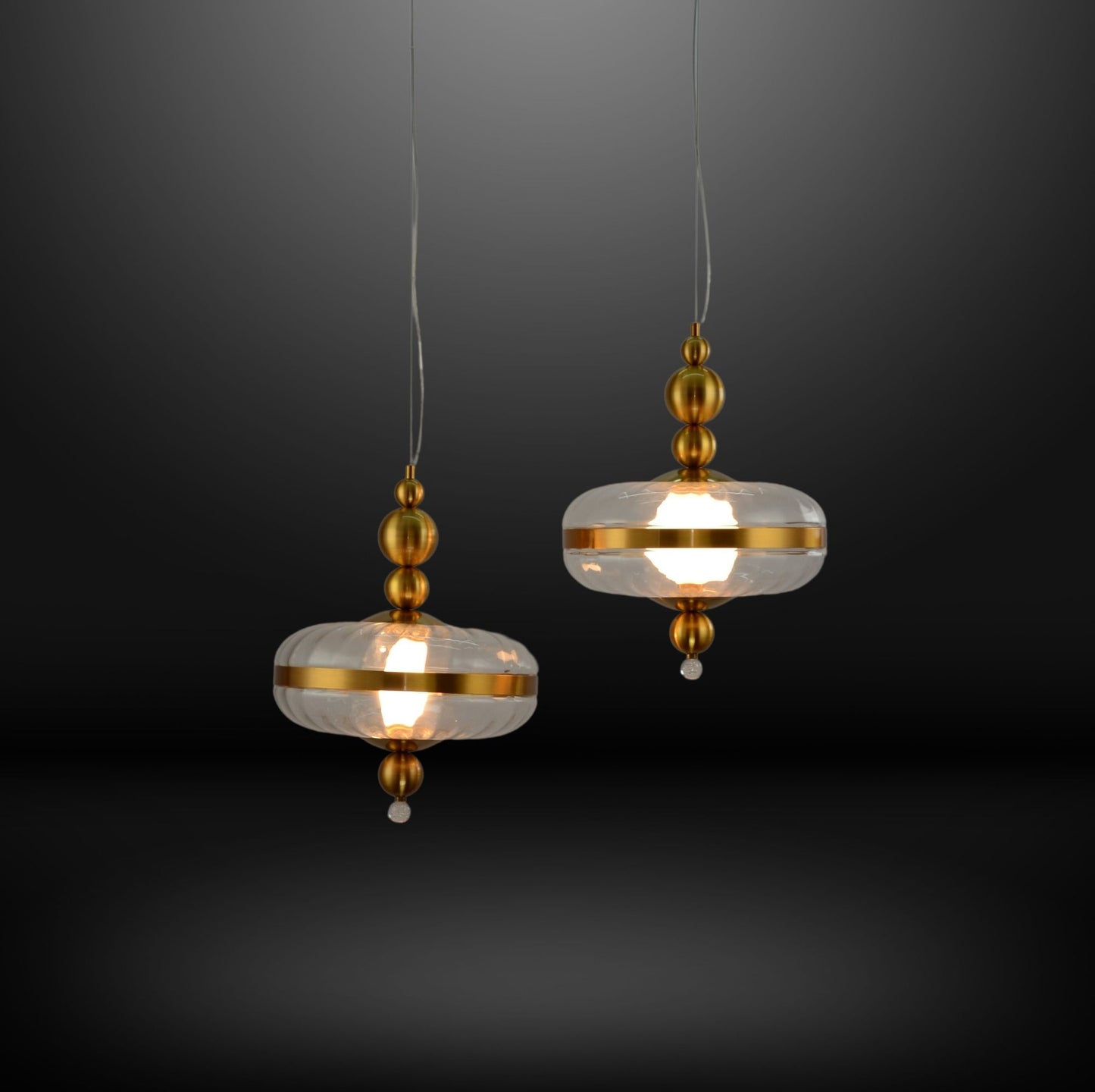 Premium Garrison Round Gold Glass Pendant Light by Gloss (A1856/350/A)
