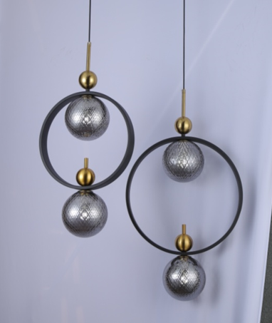 Premium Sand Black and Gold Glass Pendant Light by Gloss (A1895/380/A3)
