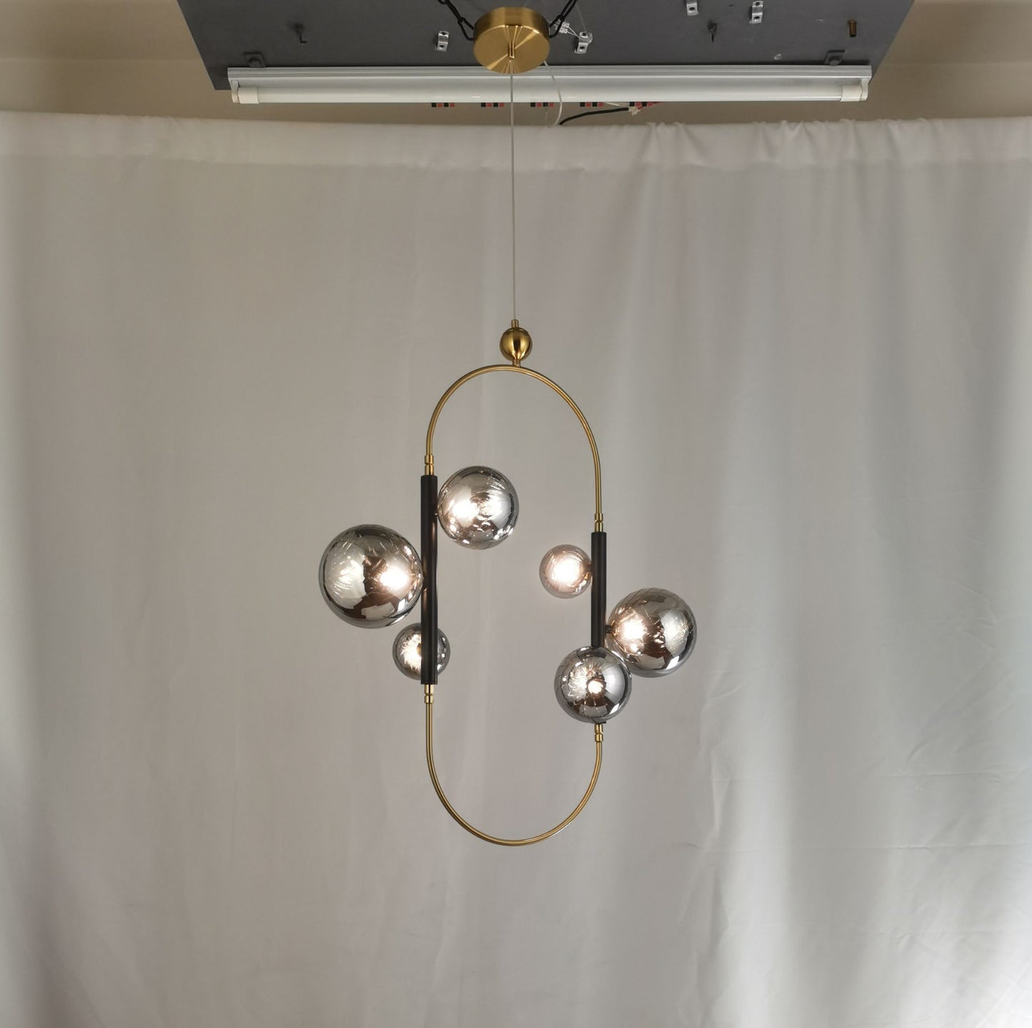 Load image into Gallery viewer, Modern Hanging Gold Glass Amber and Ash Cord Light by Gloss (A1919)
