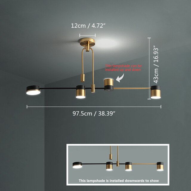 Load image into Gallery viewer, Modern Premium Luxury Ceiling 4 Heads Led Chandelier by Gloss (9001)
