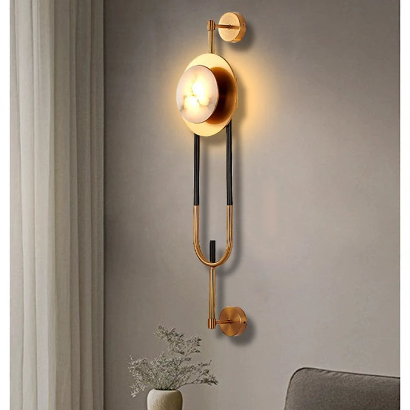 Load image into Gallery viewer, Premium Living Room Luxury Marble Led Wall Sconce Lamp by Gloss (B869)

