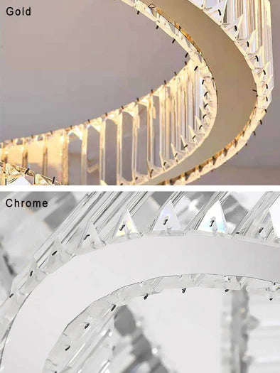 Premium High Ceiling Crystals Rings Chandeliers For 2 Story Foyer & Stair Way  luxury chandeliers