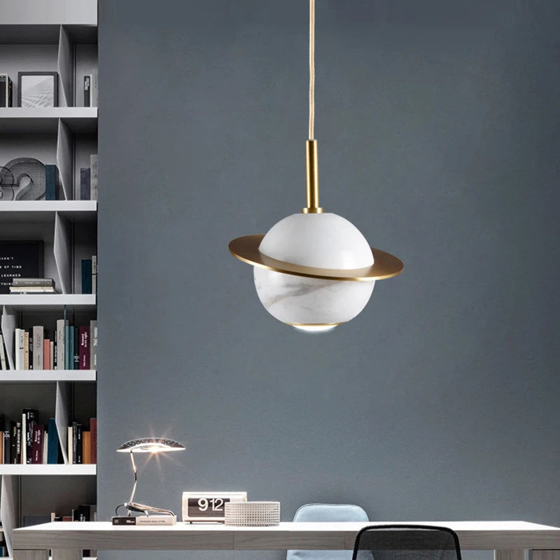 8039 Luxury Black Marble Hanging Lamp