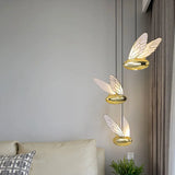 SR4083/1 Unique Postmodern Design Wing Gold Bee Led Pendant Lights for Hotel Hall, Dining Room, Luxury Hanging Light (Single Piece)