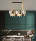 SR88421/80 Premium luxury chandelier creative rectangular feather Brass color living room chandelier for modern villa, dining room, living room, hotel lobby, home decoration