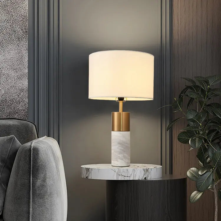 Load image into Gallery viewer, Premium Modern Light Luxury Marble Table Lamp Creative Simple Bedroom Bedside Living Room Study Lobby Exhibition Hall Decorative Lamps by Gloss (T99091)

