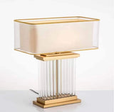 T9721 Nordic Table Lamp Modern Creative Rectangle Lampshade LED Desk Light for Home Living Room, Bedroom