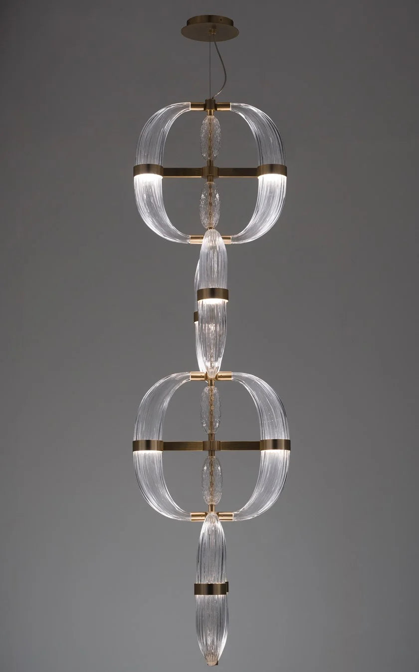 Luxury Glass Led Double Height Chandelier by Gloss (9088)